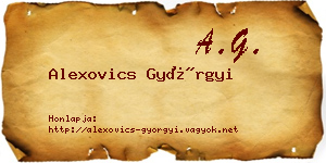 Alexovics Györgyi névjegykártya